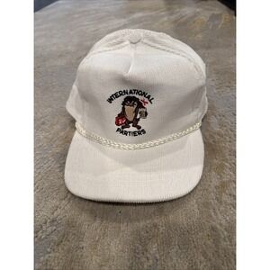 VTG Gold Medal  Corduroy Rope Hat Cap International Partiers Tasmanian DEVIL GUC